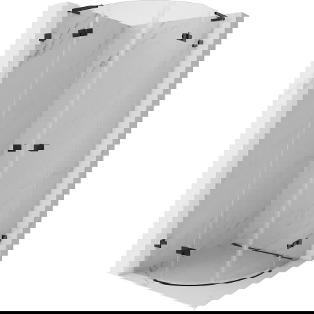 Mexen Lunar L cabine de douche semi-circulaire pivotante 100 x 100 cm, transparent, noir - 833L-100L-100P-70-00