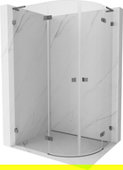 Mexen Lunar L cabine de douche semi-circulaire ouvrante à gauche 100 x 90 cm, transparent, gun metal - 833L-100L-090P-95-00