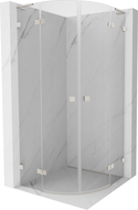 Mexen Lunar L cabine de douche semi-circulaire pivotante 70 x 70 cm, transparent, nickel brossé - 833L-070L-070P-97-00