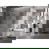 Mexen Lunar L cabine de douche semi-circulaire à charnière gauche 90 x 80 cm, transparent, nickel brossé - 833L-090L-080P-97-00