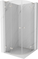 Mexen Lunar L cabine de douche semi-circulaire pivotante 90 x 90 cm, transparent, nickel brossé - 833L-090L-090P-97-00