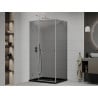 Mexen Roma cabine de douche pivotante 90 x 120 cm, graphite, chrome + receveur Flat, noir - 854-090-120-01-40-4070