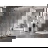 Mexen Lunar L cabine de douche semi-circulaire pivotante gauche 100 x 70 cm, transparent, nickel brossé - 833L-100L-070P-97-00