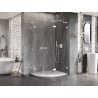 Mexen Lunar L cabine de douche semi-circulaire pivotante droite 80 x 70 cm, transparent, blanc - 833L-080P-070L-20-00