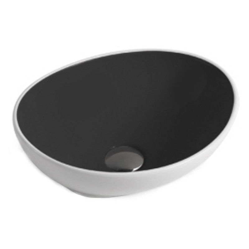 Mexen Elza lavabo à poser 40 x 33 cm, blanc/noir - 21014077
