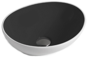 Mexen Elza lavabo à poser 40 x 33 cm, blanc/noir - 21014077