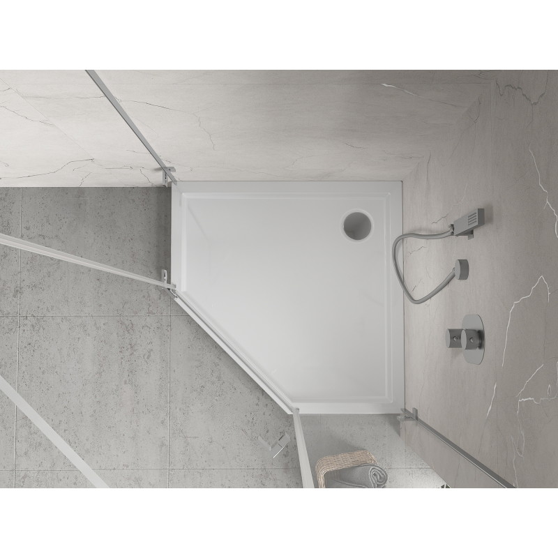 Mexen Flow+ receveur de douche pentagonal 90 x 90 cm, blanc brillant - 46P109090H