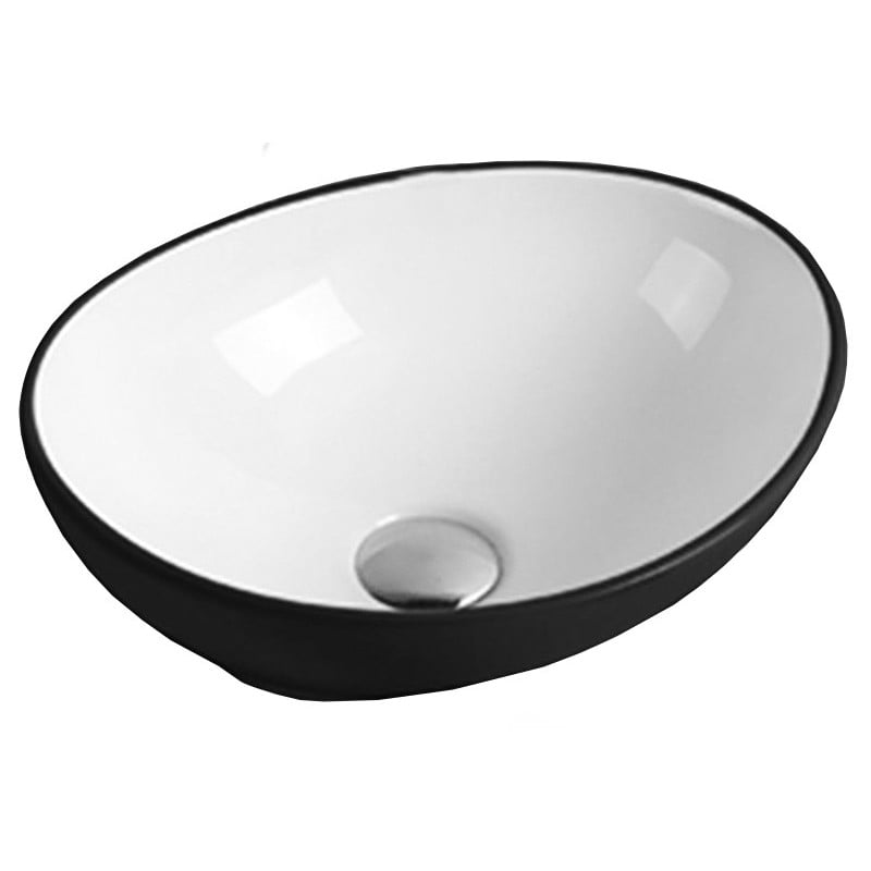 Mexen Elza lavabo de comptoir 40 x 33 cm, Blanc/Noir - 21014075