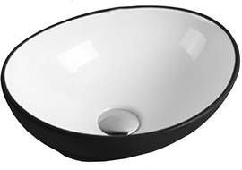 Mexen Elza lavabo de comptoir 40 x 33 cm, Blanc/Noir - 21014075
