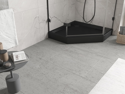 Mexen Flow+ receveur de douche pentagonal 90 x 90 cm, noir mat - 46P709090H