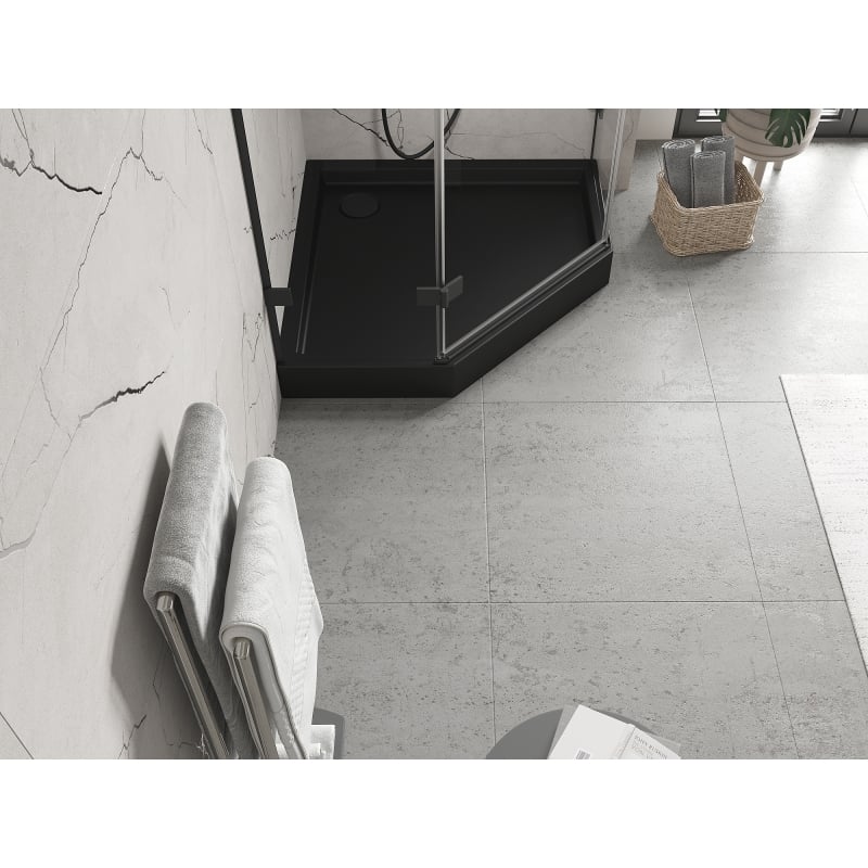 Mexen Flow+ receveur pentagonal 100 x 100 cm, noir mat - 46P701010H