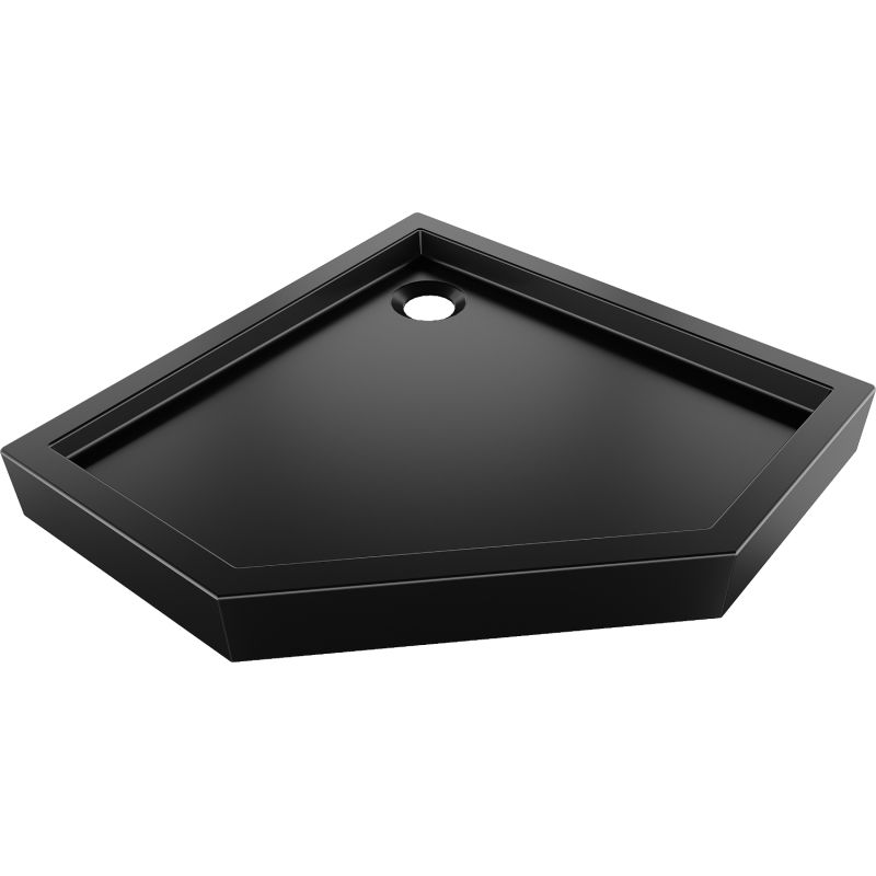 Bac de douche pentagonal Mexen Flow+ 100 x 100 cm, noir mat - 46P701010H