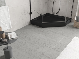 Bac de douche pentagonal Mexen Flow+ 100 x 100 cm, noir mat - 46P701010H