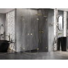 Mexen Lunar L cabine de douche semi-circulaire pivotante droite 100 x 90 cm, transparente, dorée brossée