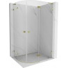 Mexen Lunar L cabine de douche semi-circulaire pivotante droite 100 x 90 cm, transparente, dorée brossée