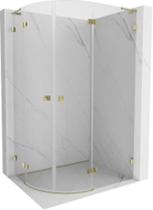 Mexen Lunar L cabine de douche demi-circulaire pivotante droite 100 x 90 cm, transparente, or brossé - 833L-100P-090L-55-00