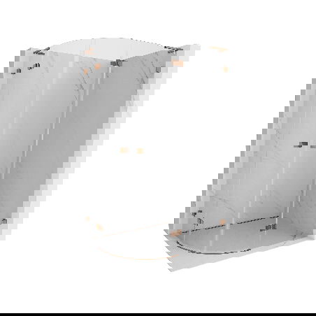 Mexen Lunar L cabine de douche semi-circulaire pivotante droite 100 x 90 cm, transparent, or rose - 833L-100P-090L-60-00