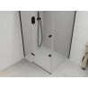 Mexen Roma cabine de douche à charnières 80 x 70 cm, transparent, noir + receveur Flat, blanc - 854-080-070-70-00-4010B