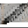 Cabine de douche pivotante Mexen Roma 70 x 100 cm, transparent, noir + receveur plat, blanc - 854-070-100-70-00-4010B