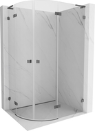 Mexen Lunar L cabine de douche semi-circulaire battante droite 80 x 70 cm, transparent, gun gray brossé - 833L-080P-070L-66-00