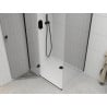 Mexen Roma cabine de douche pivotante 70 x 110 cm, transparent, noir + receveur de douche Flat, blanc - 854-070-110-70-00-4010B