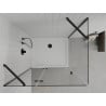 Mexen Roma cabine de douche pivotante 70 x 110 cm, transparent, noir + receveur de douche Flat, blanc - 854-070-110-70-00-4010B