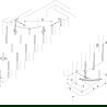 Mexen Lunar L cabine de douche semi-circulaire battante droite 80 x 70 cm, transparent, noire - 833L-080P-070L-70-00