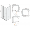 Mexen Roma cabine de douche pivotante 80 x 80 cm, transparente, noire + receveur Flat, blanc - 854-080-080-70-00-4010B