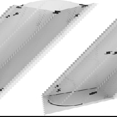 Mexen Lunar L cabine de douche quart de cercle pivotante droite 100 x 80 cm, transparent, noir - 833L-100P-080L-70-00