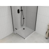 Mexen Roma cabine de douche pivotante 80 x 80 cm, transparente, noire + receveur Flat, blanc - 854-080-080-70-00-4010B