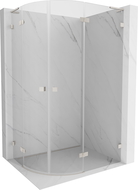 Mexen Lunar L cabine de douche semi-circulaire pivotante droite 80 x 70 cm, transparent, nickel brossé - 833L-080P-070L-97-00