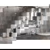 Mexen Lunar L cabine de douche semi-circulaire pivotante droite 80 x 70 cm, transparent, nickel brossé - 833L-080P-070L-97-00