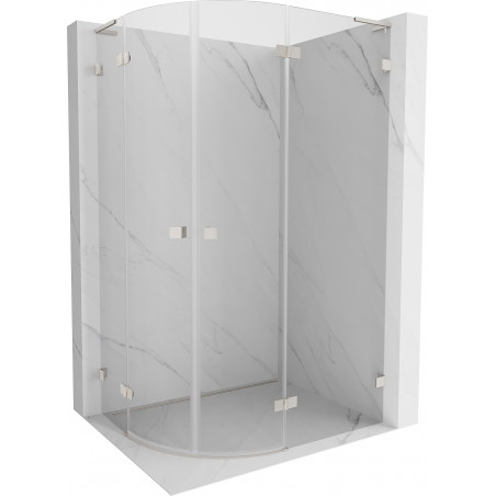 Mexen Lunar L cabine de douche quart de cercle pivotante droite 100 x 90 cm, transparent, nickel brossé - 833L-100P-090L-97-00