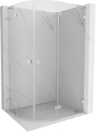 Mexen Lunar L cabine de douche quart de cercle pivotante droite 100 x 90 cm, transparent, nickel brossé - 833L-100P-090L-97-00