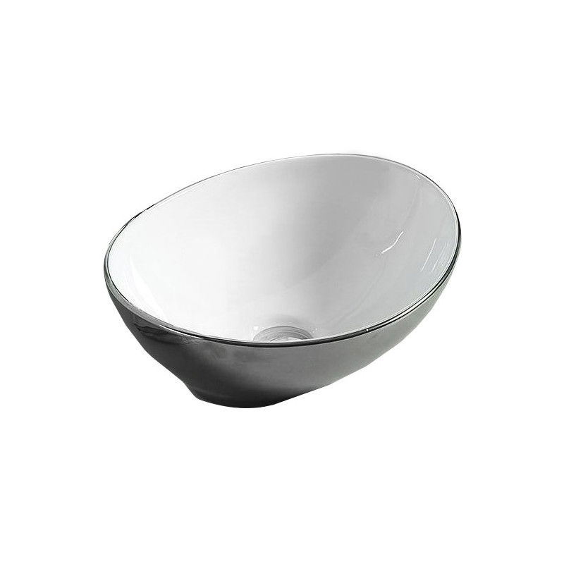 Mexen Elza lavabo de comptoir 40 x 33 cm, Argent/Blanc - 21014079