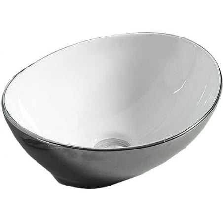Mexen Elza lavabo à poser 40 x 33 cm, argent/blanc - 21014079