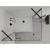 Mexen Roma cabine de douche pivotante 80 x 120 cm, transparente, noire + receveur plat, blanc - 854-080-120-70-00-4010B
