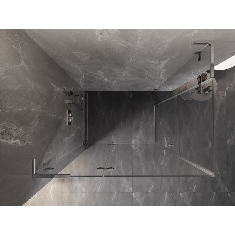 Mexen Lunar L Duo cabine de douche pivotante gauche 80 x 75 cm, transparent, chrome - 834L-080L-075P-01-00