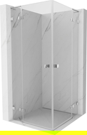 Mexen Lunar L Duo cabine de douche pivotante 80 x 80 cm, transparent, chrome - 834L-080L-080P-01-00