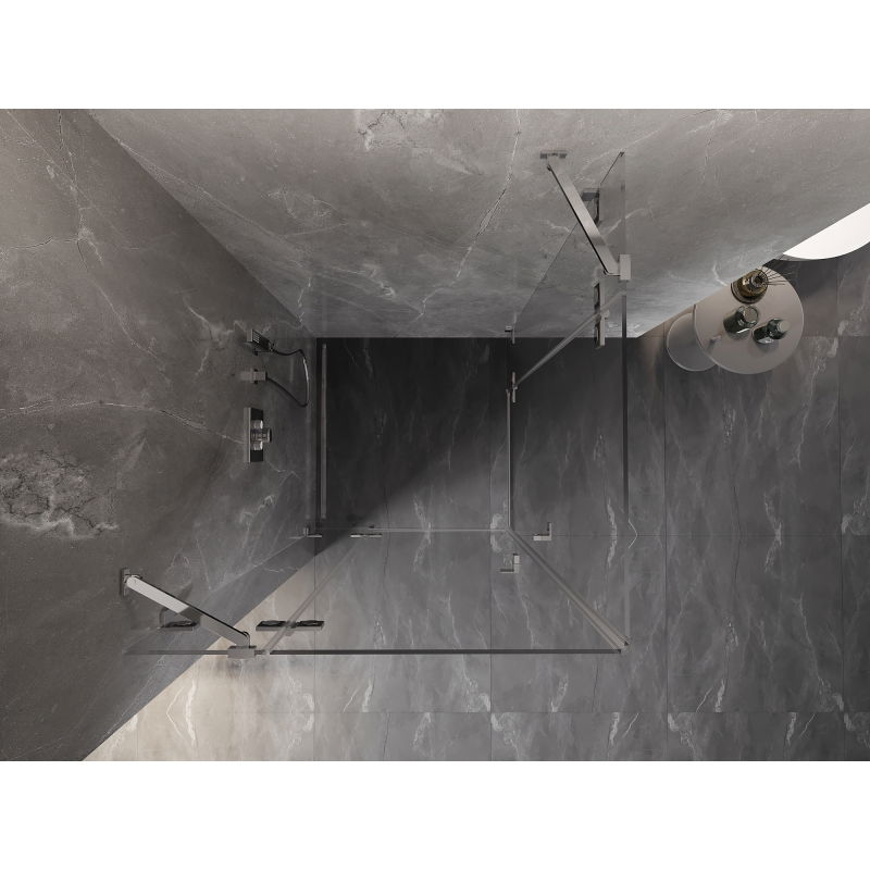 Mexen Lunar Duo cabine de douche pivotante 115 x 115 cm, transparent, chrome - 834-115L-115P-01-00