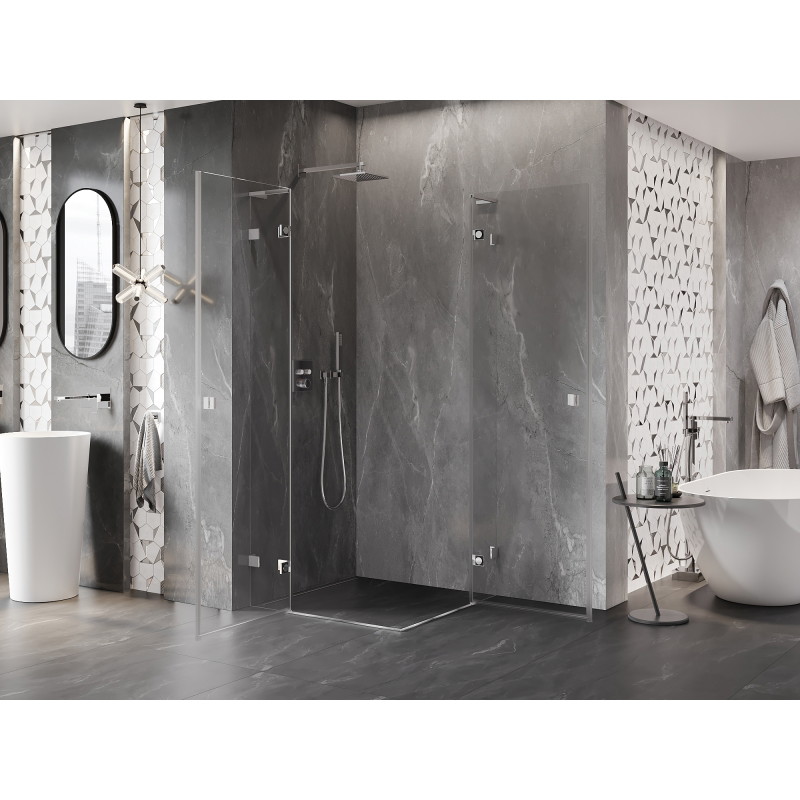 Mexen Lunar L Duo cabine de douche pivotante 95 x 95 cm, transparent, chrome - 834L-095L-095P-01-00