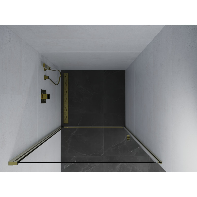 Mexen Pretoria porte de douche pivotante 80 cm, transparent, dorée - 852-080-000-50-00
