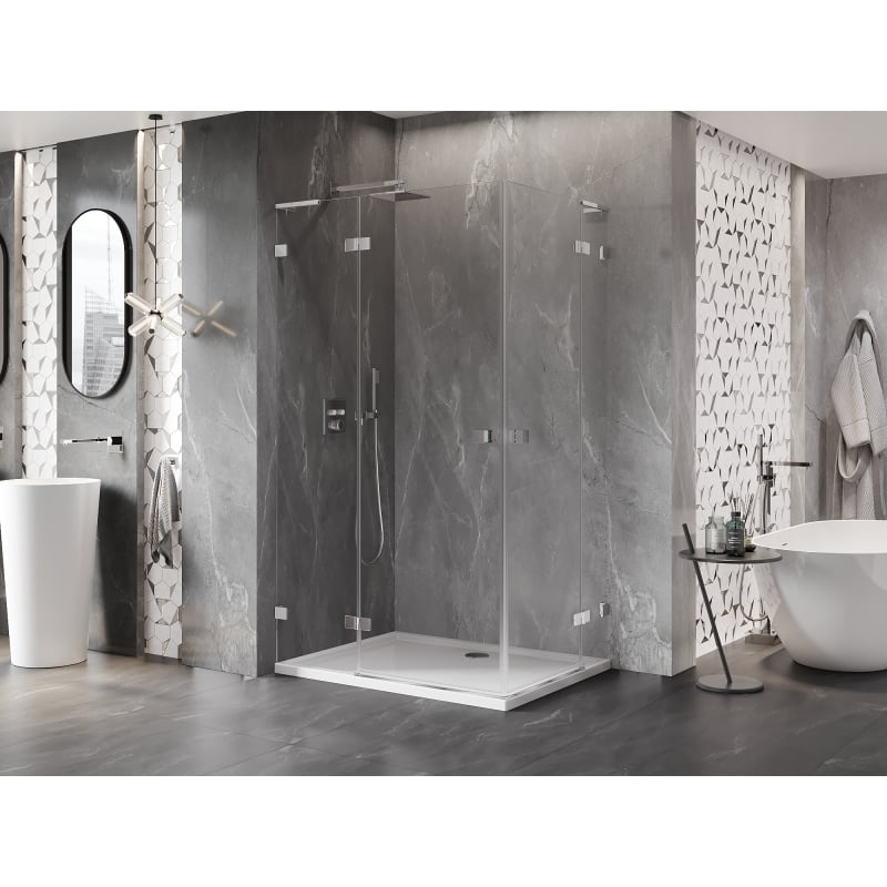 Mexen Lunar L Duo cabine de douche pivotante gauche 105 x 100 cm, transparent, chrome - 834L-105L-100P-01-00
