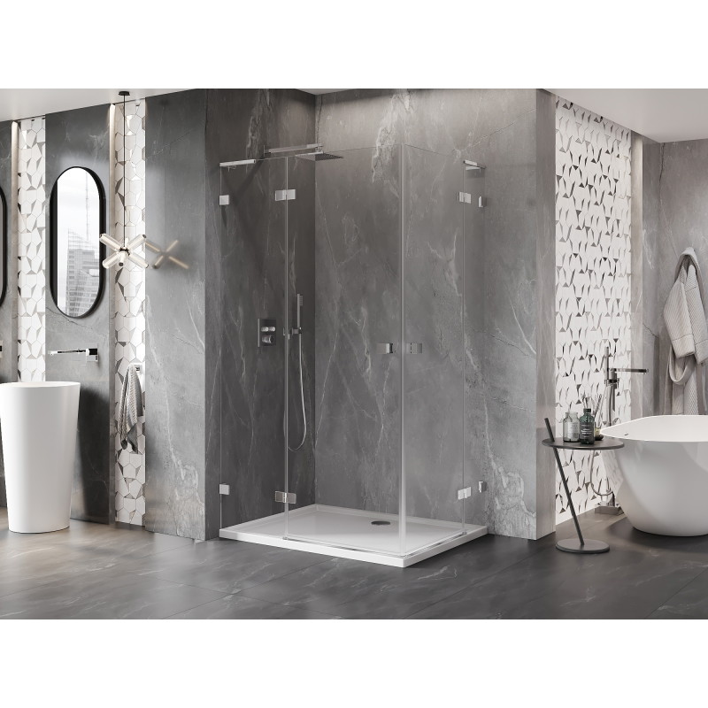 Mexen Lunar L Duo cabine de douche pivotante gauche 110 x 70 cm, transparent, chrome - 834L-110L-070P-01-00