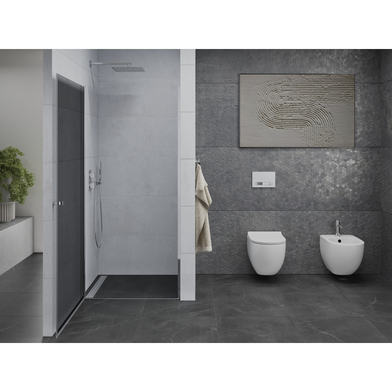 Mexen Pretoria portes de douche pivotantes 90 cm, graphite, chrome - 852-090-000-01-40