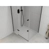 Mexen Roma cabine de douche pivotante 90 x 70 cm, transparente, noire + receveur plat, blanc - 854-090-070-70-00-4010B