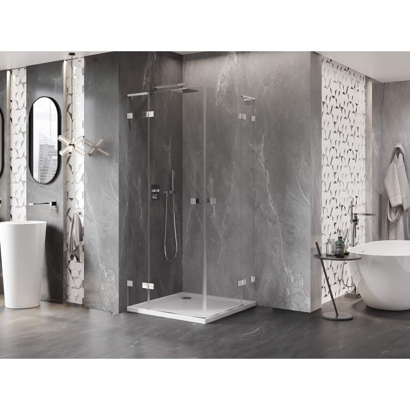 Mexen Lunar L Duo cabine de douche pivotante 115 x 115 cm, transparent, chrome - 834L-115L-115P-01-00
