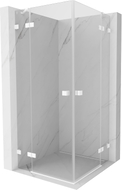 Mexen Lunar Cabine de douche Duo pivotante 90 x 90 cm, transparente, blanche - 834-090L-090P-20-00