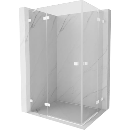 Mexen Lunar Duo cabine de douche pivotante gauche 100 x 80 cm, transparent, blanc - 834-100L-080P-20-00