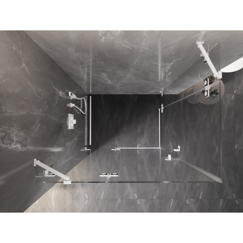 Mexen Lunar Duo cabine de douche pivotante gauche 115 x 70 cm, transparent, blanc - 834-115L-070P-20-00